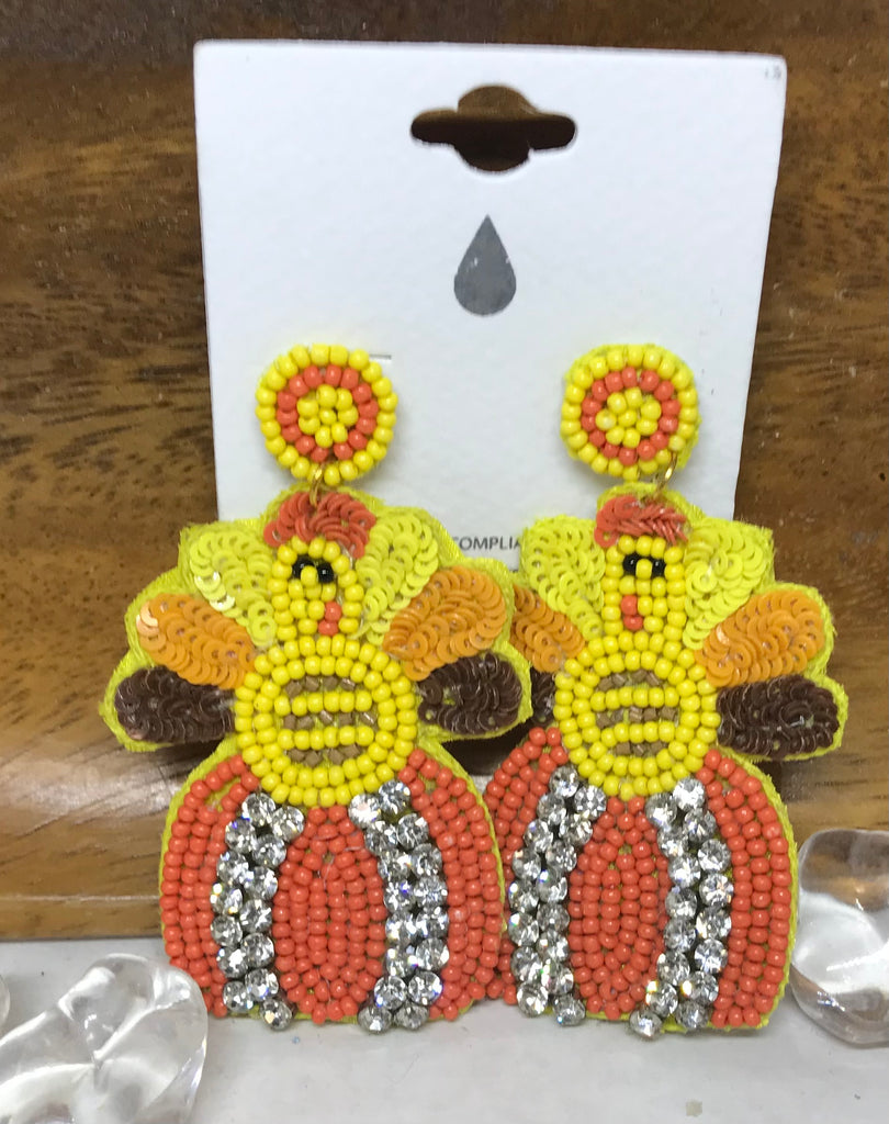 Turkey Seed Bead Earrings