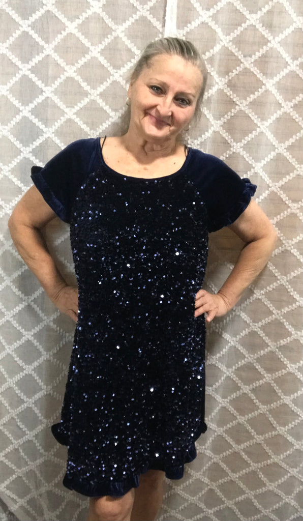 Umgee Blue Sequin Dress