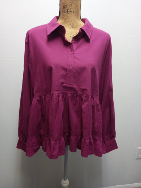 Jodifl Maroon button up Blouse Amanda Queen