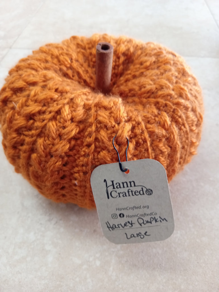 6"x4.5" Hand crochet Orange Large Pumpkin