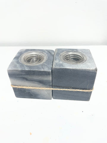 2"x 2"  Gray & Black Marble Salt & Pepper Shakers Brittany Wilson
