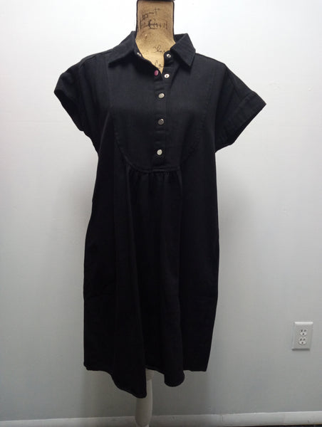 Mittoshop Black dress /silver buttons Amanda Queen