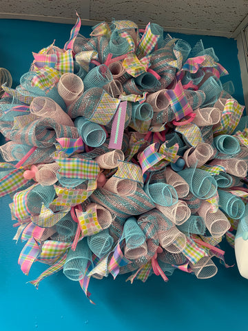 Multi Color Large Baby Door Wreath - Premium Nursery Decor