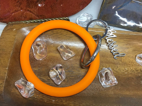 Orange Silicone Bangle Key Chain-Blessed