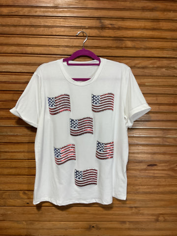 White American Flag T-Shirt | Patriotic Graphic Tee
