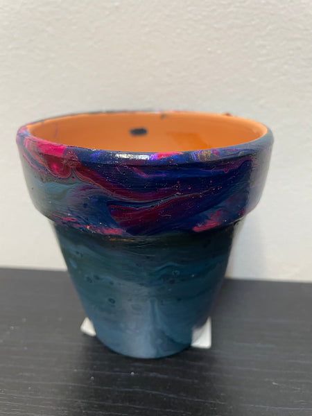 Handmade 3-Tier Colored Ceramic Clay Pot | 3x3 Round Planter Tiffany Sutton