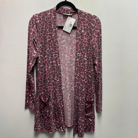Zenana Pink/Black Leopard Cardigan w/pockets