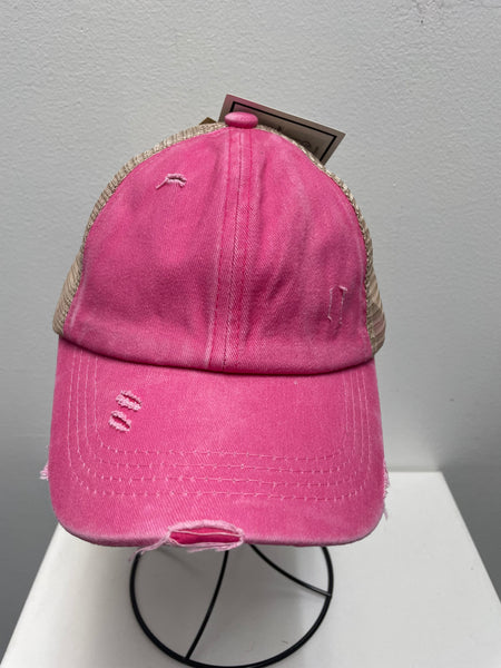 C.C Kids Pony Caps | Messy Bun Baseball Hat for Girls & Ponytails Amanda Queen