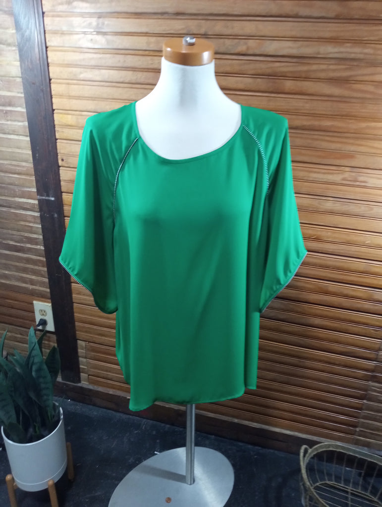 Prelove Worthington Green Dolman Blouse XL | Flowy Work Top
