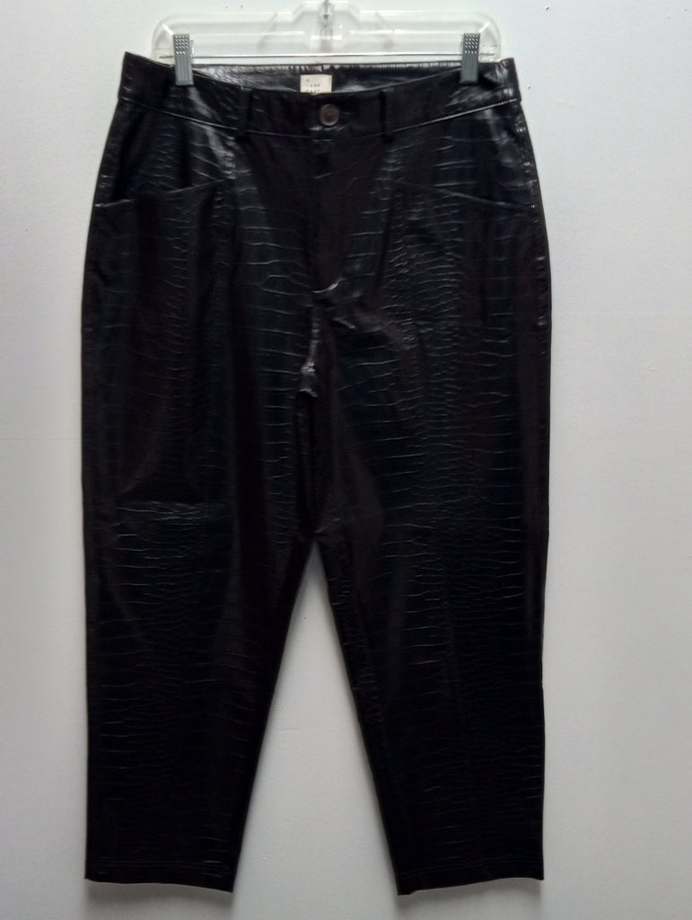 Preloved Black size 14-A New Day Faux Crocodile Pants