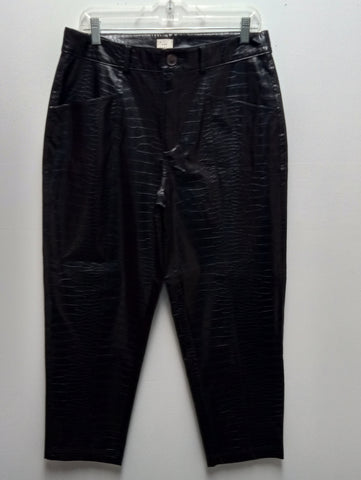 Preloved Black size 14-A New Day Faux Crocodile Pants