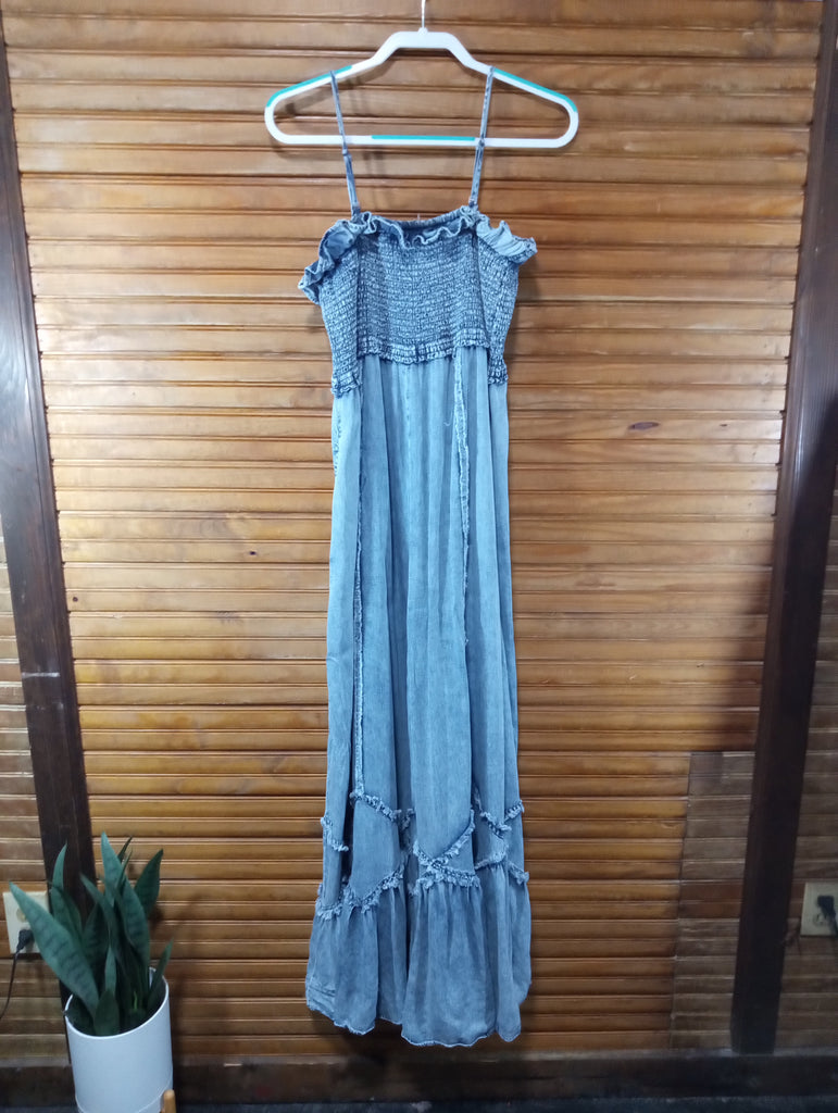 Preloved Oli & Hali  Denim Jumper w/extra wide legs/spaghetti straps