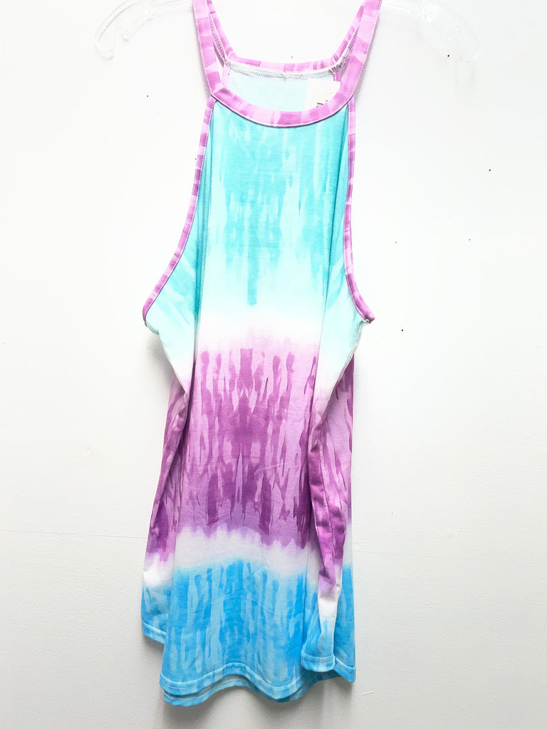 Purple Blue Tie Dye Tank Top Large | Spaghetti Strap Cami for Women Shirley Ollison