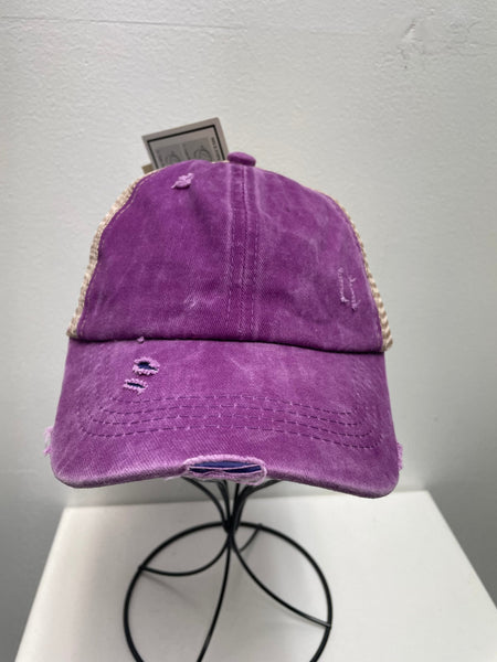 C.C Kids Pony Caps | Messy Bun Baseball Hat for Girls & Ponytails Amanda Queen