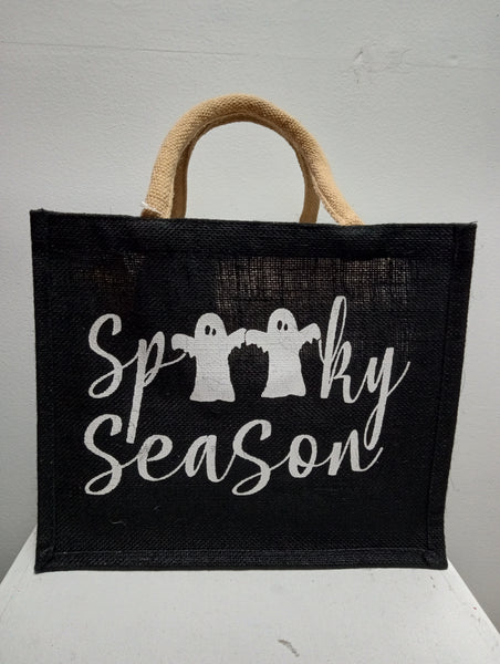 ROYAL STANDARD 12x10x8 burlap Halloween Bag w/straps "Spooky Season"