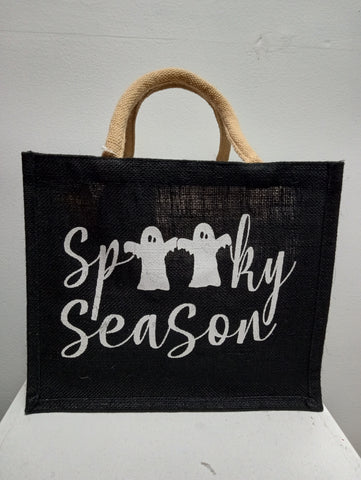 ROYAL STANDARD 12x10x8 burlap Halloween Bag w/straps "Spooky Season"