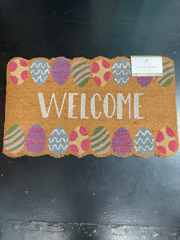 Royal Standard 30x18 Easter doormat-welcome w/colorful easter egg print