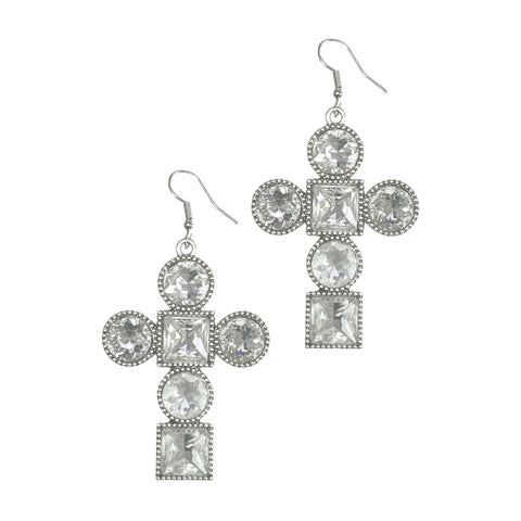 Crystal Cross Earrings Grace+Emma