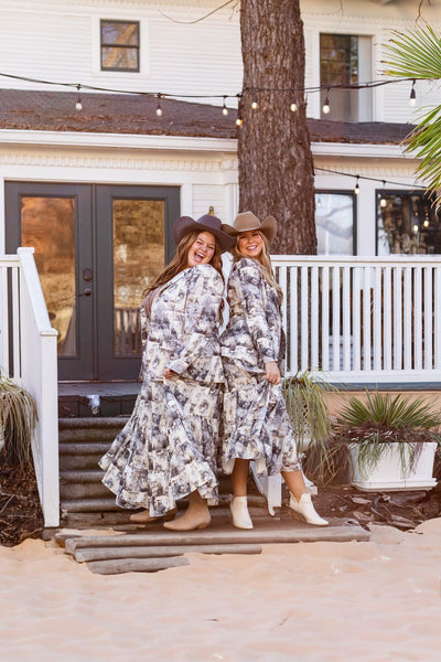 Western Print Boyfriend Blazer