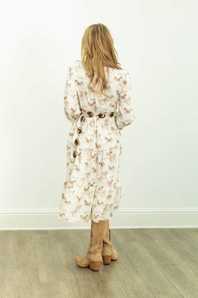 Horse Print Shirt Dress
