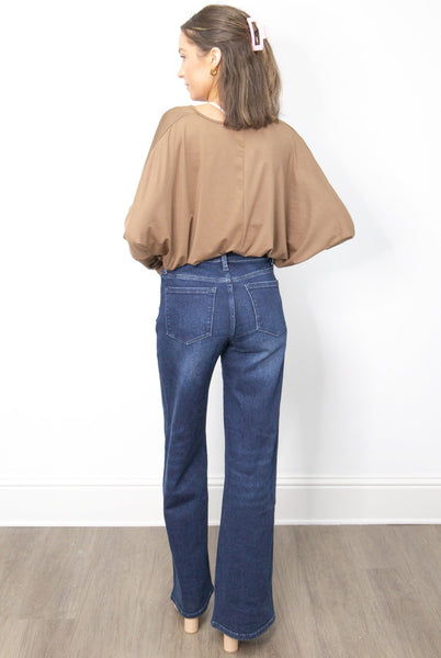 Wide Leg Jeans, Dark Wash Grace+Emma