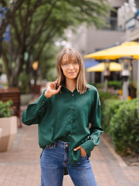 Kathryn Classic Button-Up, Forest Green Grace+Emma
