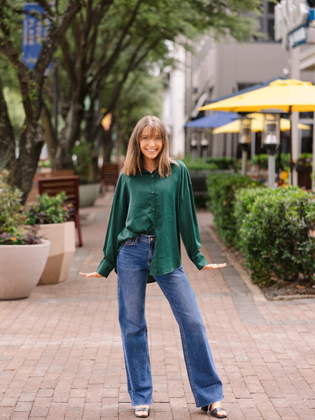 Kathryn Classic Button-Up, Forest Green Grace+Emma