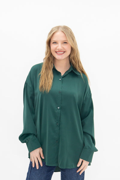 Kathryn Classic Button-Up, Forest Green Grace+Emma