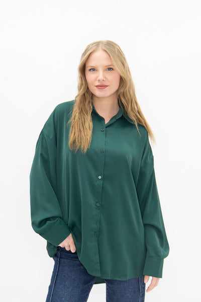 Kathryn Classic Button-Up, Forest Green Grace+Emma