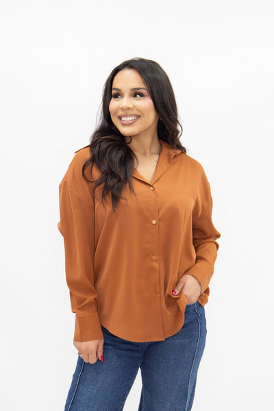 Kathryn Classic Button-Up, Rust Grace+Emma