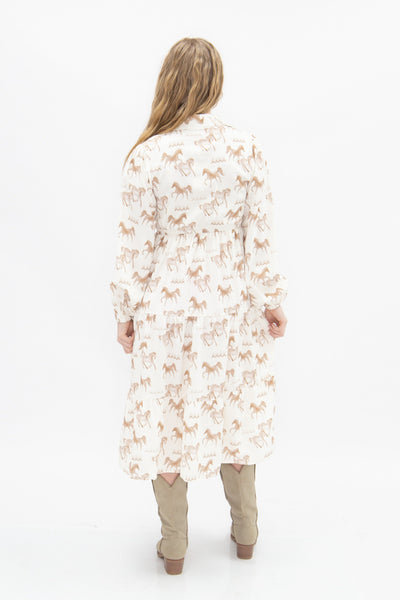 Horse Print Shirt Dress Grace+Emma