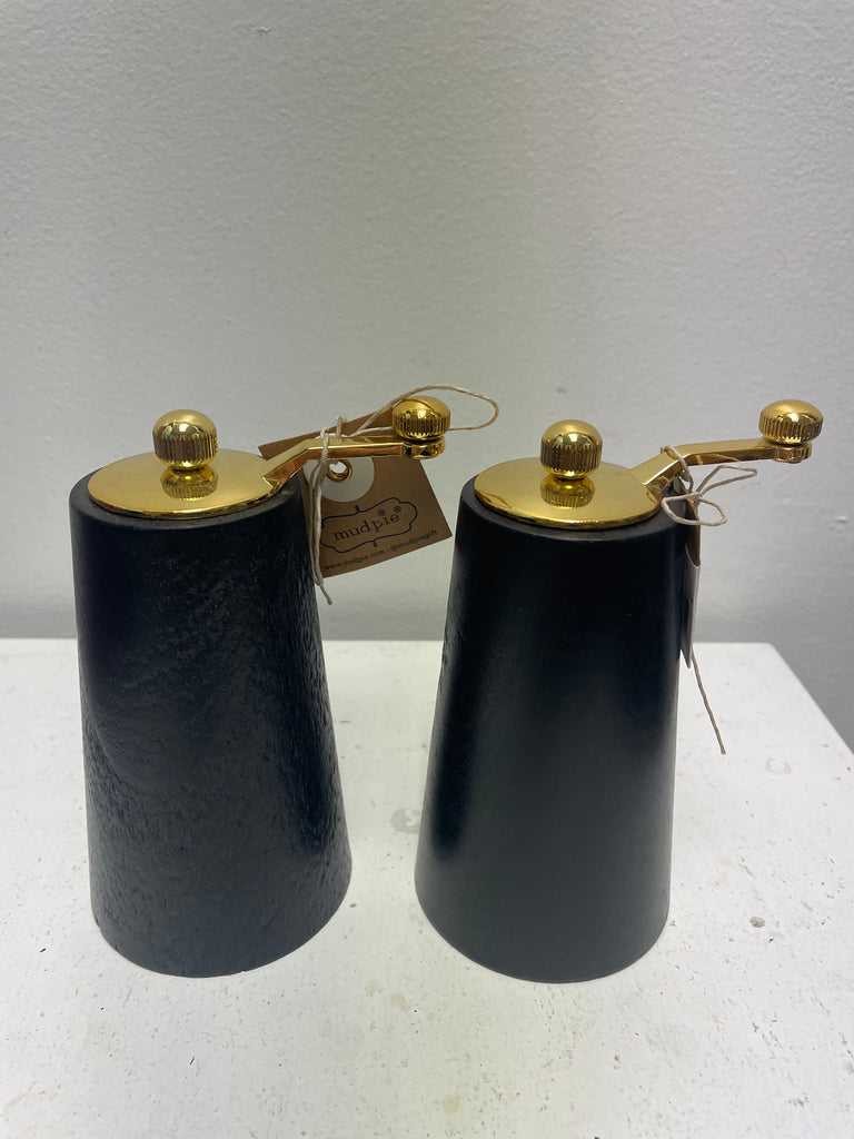Mud Pie Black Salt & Pepper Grinder