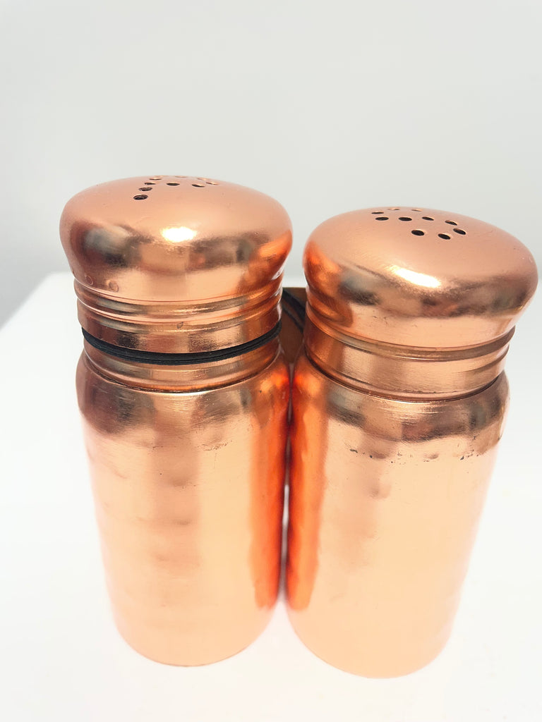 Hammered Stainless steel copper Salt & Pepper Shakers