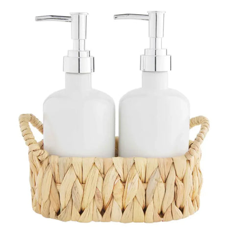 Hyacinth Soap Pump Set w/basket