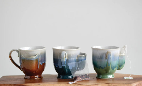 Terra Cotta Tea Mug OhhMy! Gifts and Things, LLC-dark brown/blue