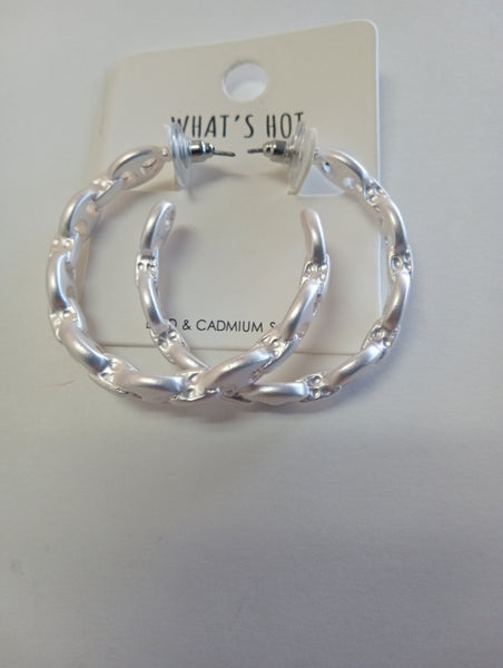 Silver Stud Earrings | Octagon Studs & Beaded, Chain & Smooth Hoops