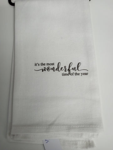Tea Towels "It's The Most Wonderful Time Of  Year"