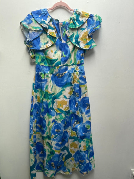 Umgee Blue Floral Midi Dress Landon Ramsey-Maria Briones