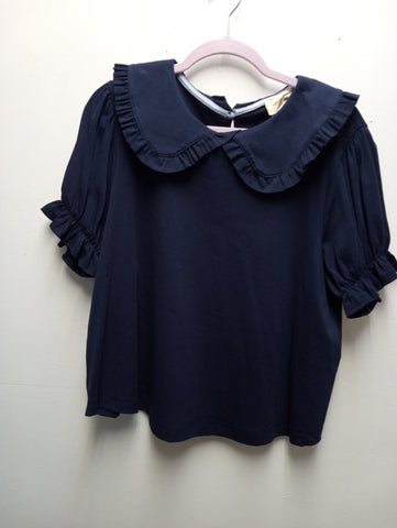 Umgee Dark Navy Flap Collar Top | Boho Boutique S–L