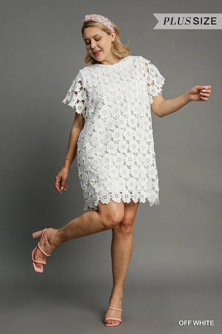 Margaret-Plus/xl White Floral Dress OhhMy! Gifts and Things, LLC