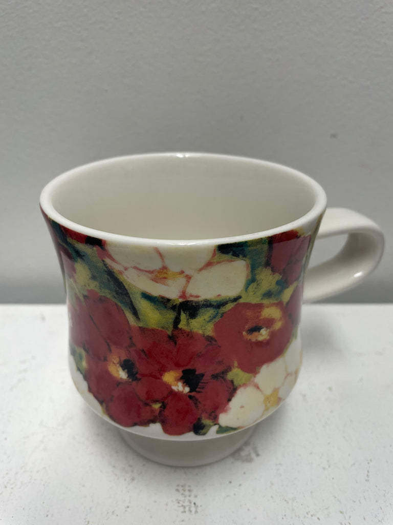 White/floral footed cup OhhMy! Gifts and Things, LLC