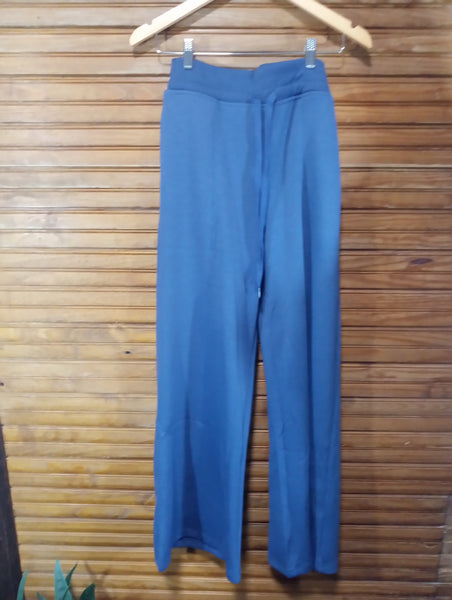 Zenana Blue Indigo Scuba Two-Piece Set | Pullover Top & Pants-1