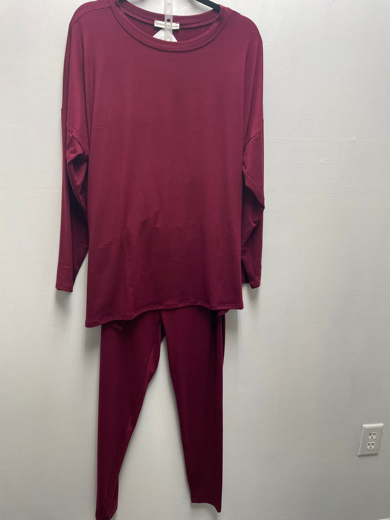 Zenana Dark burgundy Pant Suit OhhMy! Gifts and Things, LLC