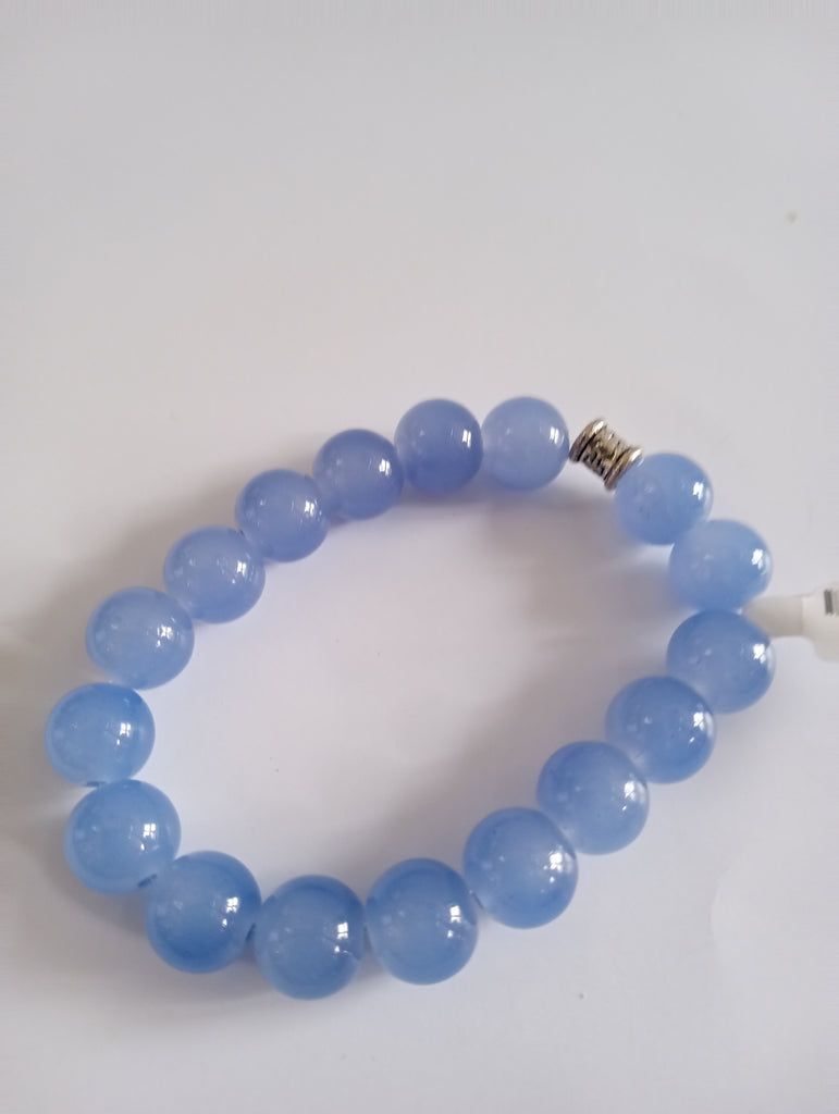 Blue Beaded Bracelets/silver pendent