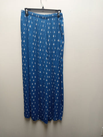 Preloved Ces Femmes-Large Blue/white Pleated Palazzo Pants/w tags