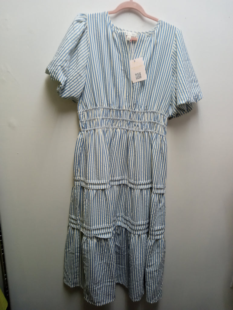 She t Sky Blue/White Stripe Maxi Dress