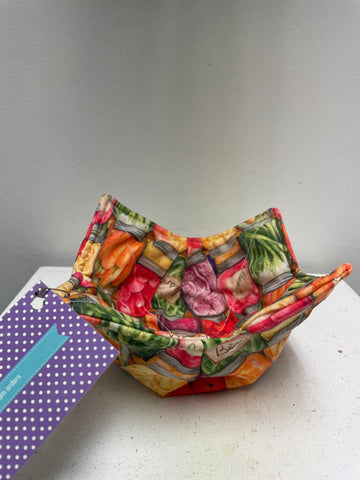 Handmade Cloth Bowl Cozies Jody Martin-mason jar/veggies