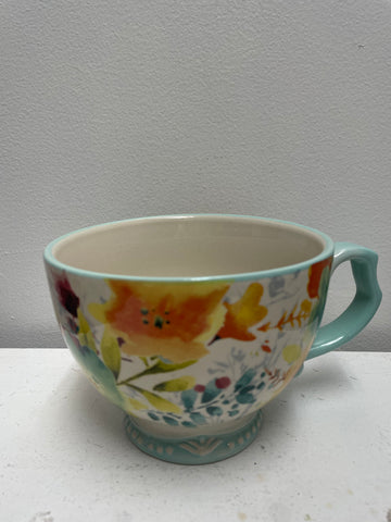 Mint Green Floral Cup 4x6 | Decorative Planter | Home Decor Gift OhhMy! Gifts and Things, LLC
