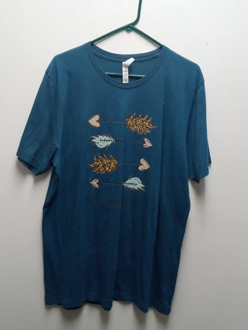 Preloved Bella Canvas XL Dark Teal T-shirt/Love Conquers All