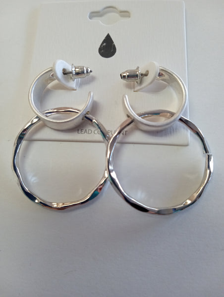Silver Stud Earrings | Octagon Studs & Beaded, Chain & Smooth Hoops